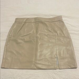Wilfred Cream Leather Tempest Mini Skirt